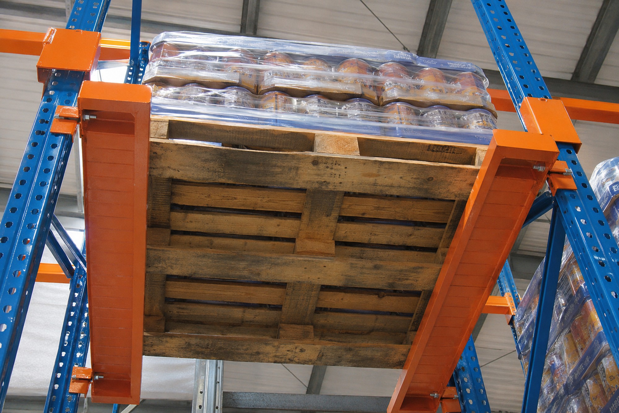 Warehouse Commercial Industrial drive-in pallet racking wood pallet underside rails beverage pallets racknsave Singapore