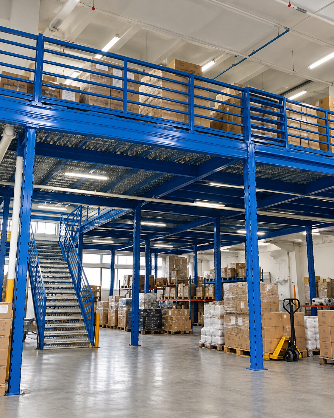 Distribution mezzanine floor system shown in a Rack & Save website image