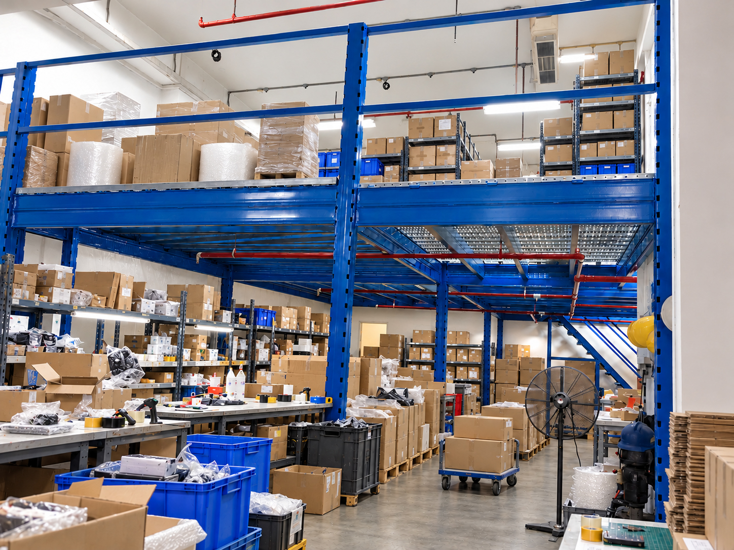Illustrative returns and quality checks warehouse mezzanine application